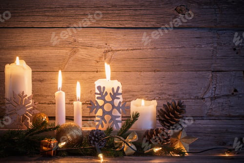 Preview: Christmas Background With Golden Decoration