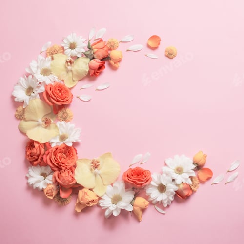 Preview: Beautiful Floral Pattern On Pink Paper Background