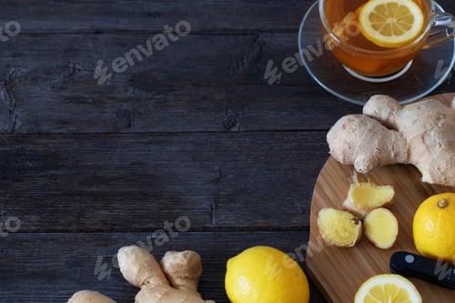 Preview: Cup Of Ginger Tea With Lemon