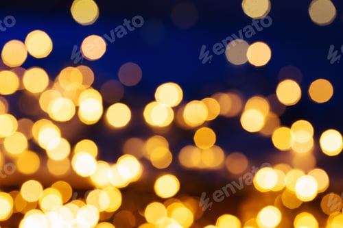 Preview: Blue And Yellow Abstract Bokeh Background