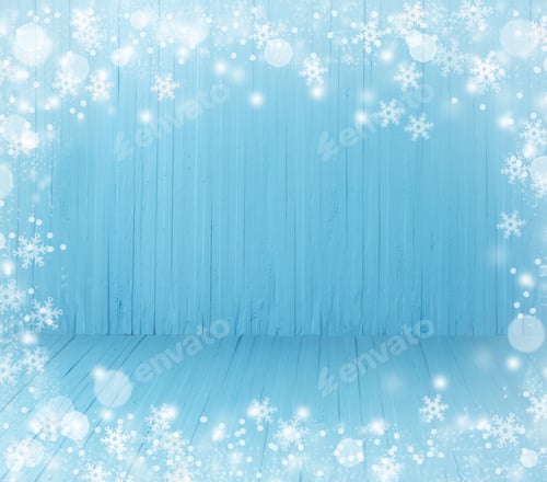 Preview: Blue Christmas Wooden Background