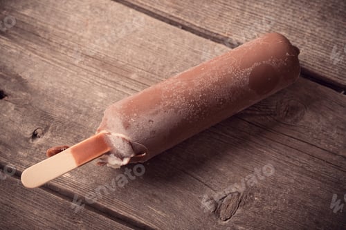 Preview: Ice Cream On Wooden Background