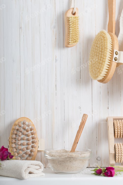 Preview: Wood Massage Brush On White Background