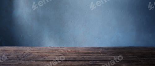 Preview: Old Wooden Table On Background Dark Wall