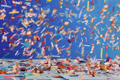 Preview: Birthday Decoration On Blue Background