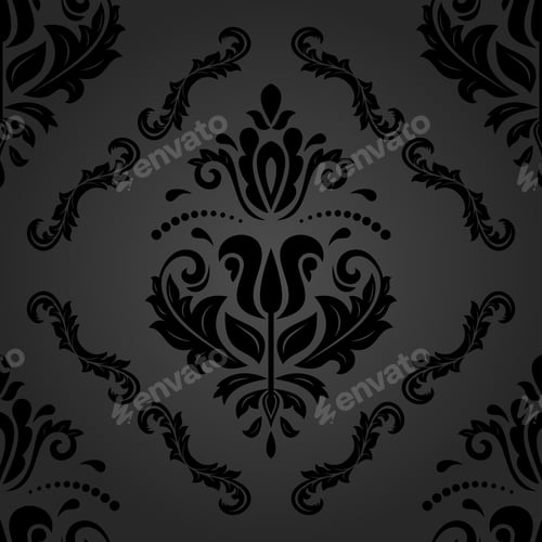 Preview: Black Ornamental Design on a Dark Background