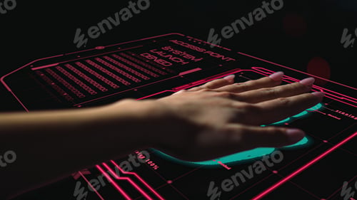 Preview: Handprint Scan Denying System Access Launching Unsuccessfully Identification. Protection Program
