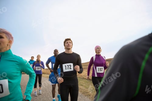 Preview: Runners Racing On Rural Path