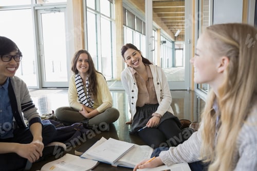 Preview: High School Students Studying And Talking