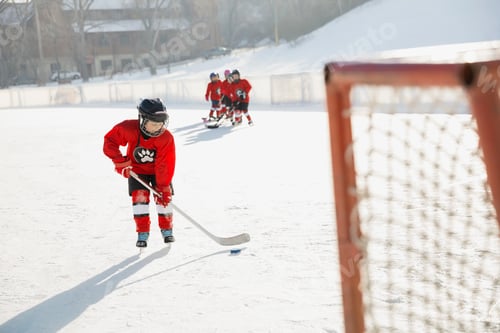 Preview: Ice Hockey Player Practicing On Rink