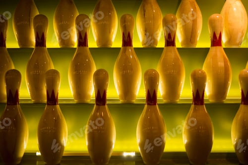 Preview: Glowing Bowling Pins On Shelves