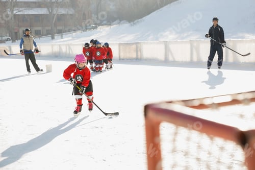 Preview: Ice Hockey Team Practicing On Rink