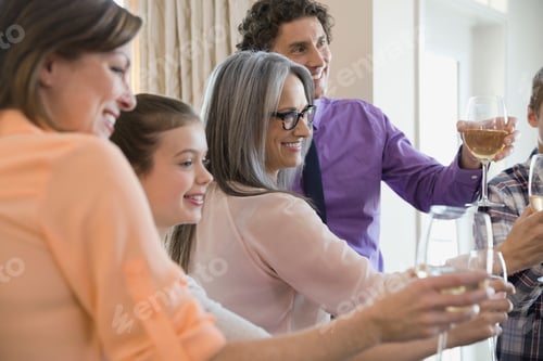 Preview: Friends Toasting Wineglasses At Party