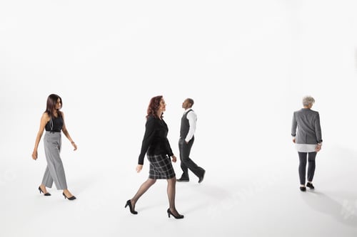 Preview: Business People Walking Against White Background