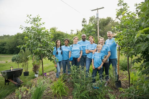 Preview: Portrait Of Confident Volunteers In Garden
