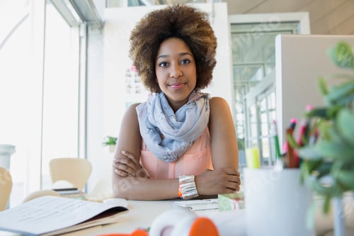 Preview: Portrait Of Smiling Businesswoman In Office