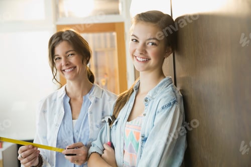 Preview: Portrait Of Mother And Daughter With Tape Measure