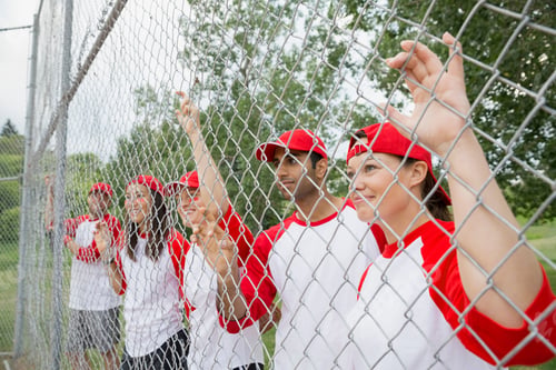 Preview: Baseball Team Watching Game From Behind Fence