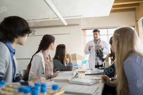 Preview: High School Students Listening To Science Teacher