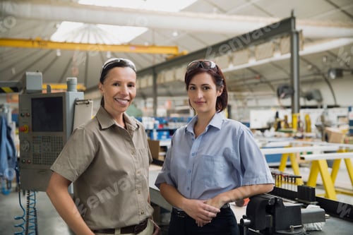Preview: Portrait Of Confident Workers In Manufacturing Plant