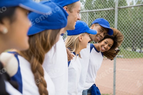 Preview: Baseball Team Standing Together On Field