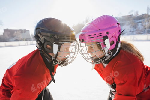 Preview: Ice Hockey Players Facing Off On Rink