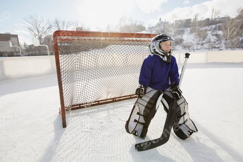 Preview: Portrait Of Goalie In Front Of Net
