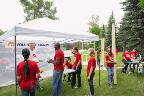 Preview: Volunteers Checking In At Tent