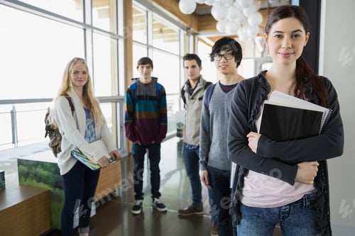 Preview: Portrait Of High School Students In Corridor
