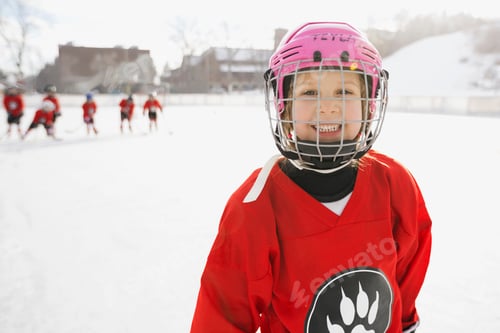 Preview: Portrait Of Smiling Girl In Ice Hockey Uniform
