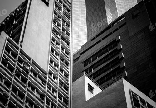 Preview: Windows Of Business Building With B&W Color