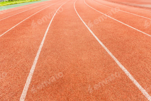 Preview: Red Running Track In The Stadium