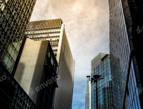 Preview: Office Buildings Stretch Up To The Blue Sky In Hong Kong