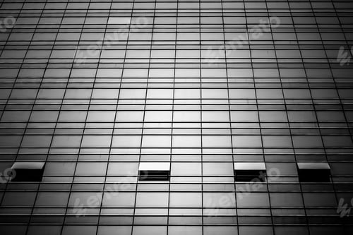 Preview: Windows Of Commercial Building In Hong Kong With B&W Color