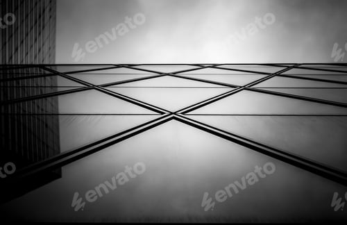 Preview: Windows Of Business Building In Hong Kong With B&W Color