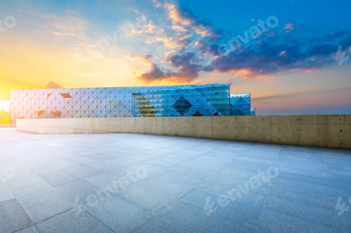 Preview: Empty Square Floors And Urban Commercial Architecture Scene In Shanghai,China.