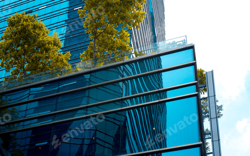 Preview: Bottom Up View Of Modern Office Building In Shenzhen, China