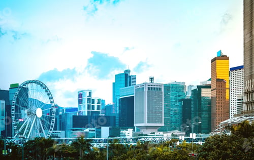 Preview: Hong Kong City View With Sunlight