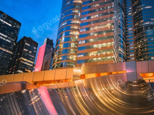 Preview: Commercial Buildings At Night In Hong Kong