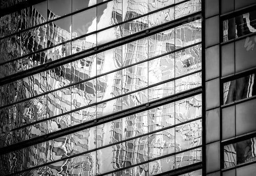 Preview: Windows Of Commercial Building In Hong Kong With B&W Color