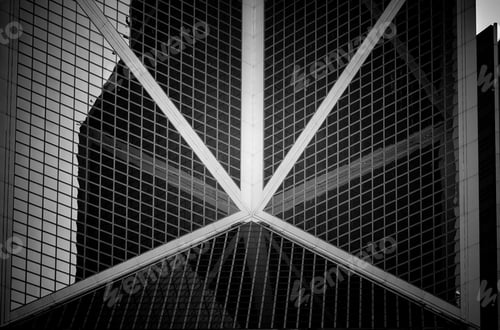Preview: Windows Of Business Building In Hong Kong With B&W Color