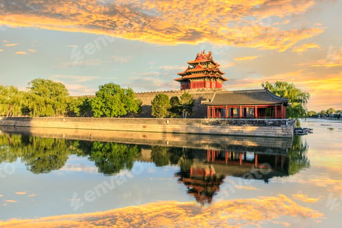 Preview: Watchtower Of Forbidden City At Sunset,Beijing,China