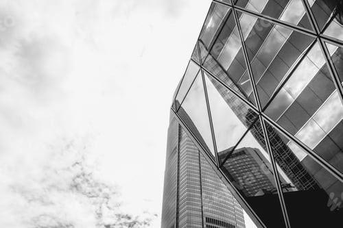 Preview: Hong Kong Modern Office Building With B&W Color