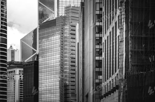 Preview: Hong Kong Commercial Building, Black And White Style