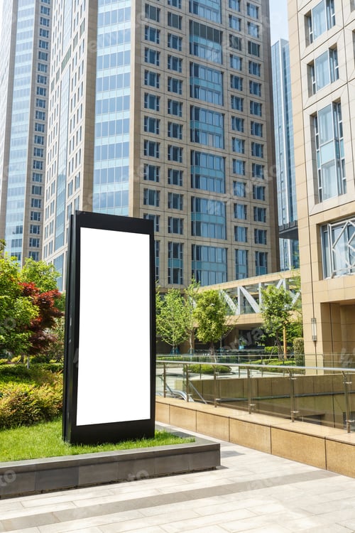 Preview: Blank Billboard In Front Of The Modern Building