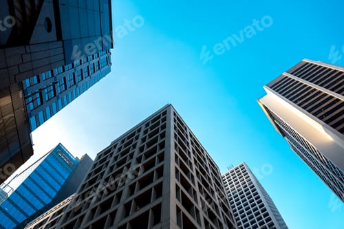 Preview: Bottom Up View Of Hong Kong Commercial Buildings