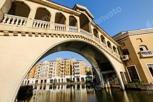 Preview: The Old Bridge Beside The Apartment Building In Suburban Area