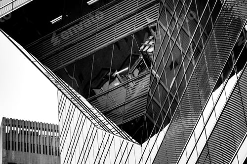 Preview: Windows Of Commercial Building In Hong Kong With B&W Color
