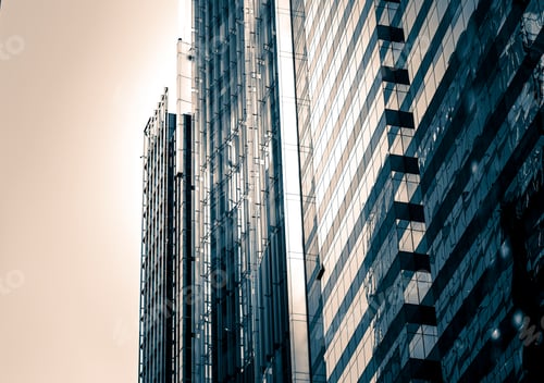 Preview: Modern Office Building Close Up In Sunlight