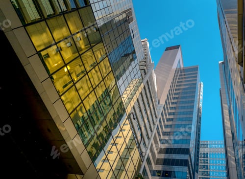 Preview: Bottom Up View Of Modern Office Building In Hong Kong